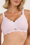 Seamless Scalloped Wireless Bra with Detail
